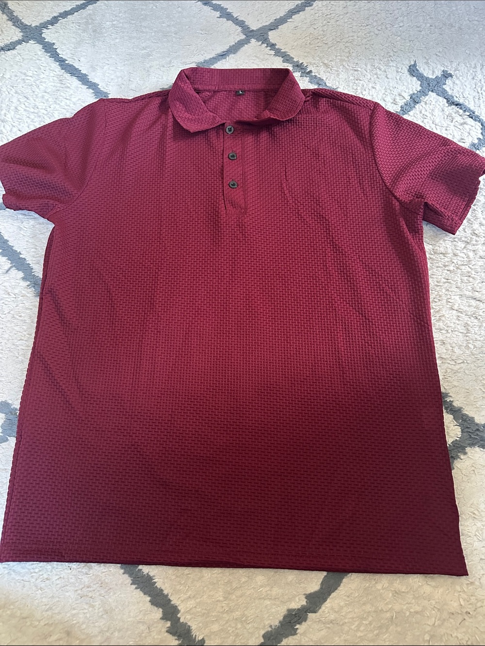 Men’s Ultra Comfortable Polo Shirt in Merlot Red. 100% Polyester